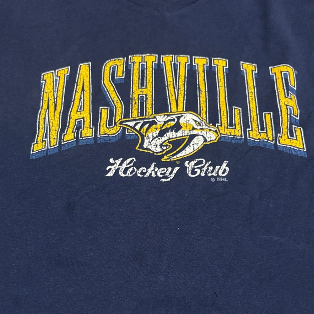 Nashville Predators Hanes Navy Blue Nano-T Shirt - Picture 3 of 4